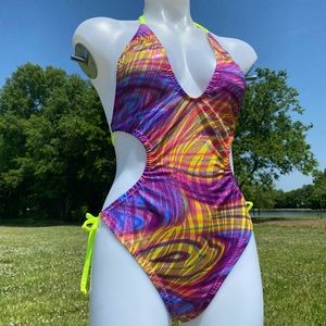 Vibrant Multicolor Swirl Women's Swimsuit